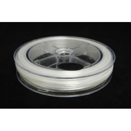 ELASTIC CORD, FLOSS, 0.6MM, WHITE. SOLD BY SPOOL.