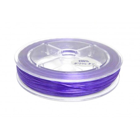 ELASTIC CORD, FLOSS, 0.6MM, DARK PURPLE. SOLD BY SPOOL.