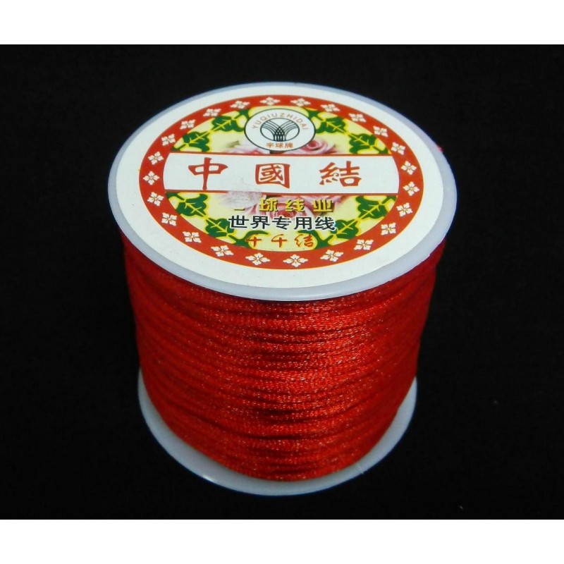 CORD, SATIN, 2.5MM, RED. SOLD PER SPOOL OF 15M.