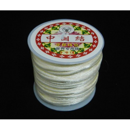CORD, SATIN, 2.5MM, CREAM. SOLD PER SPOOL OF 15M.