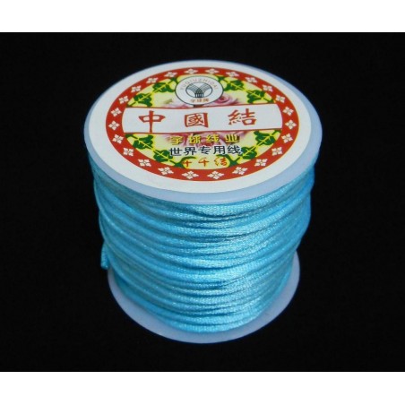 CORD, SATIN, 2.5MM, AQUA. SOLD PER SPOOL OF 15M.
