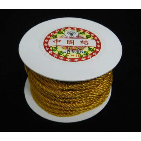 CORD, BRAIDED NYLON, 3.0MM, GOLD.