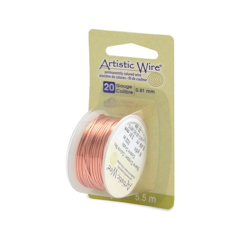 ARTISTIC WIRE, 20 GAUGE (0.81MM), BARE COPPER. SOLD PER PACK OF 6YD.