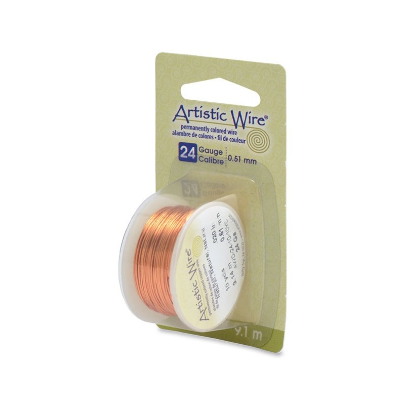ARTISTIC WIRE, 24 GAUGE (0.51MM), NATURAL. SOLD PER PACK OF 10YD.