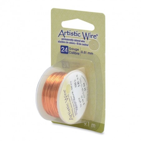 ARTISTIC WIRE, 24 GAUGE (0.51MM), NATURAL. SOLD PER PACK OF 10YD.