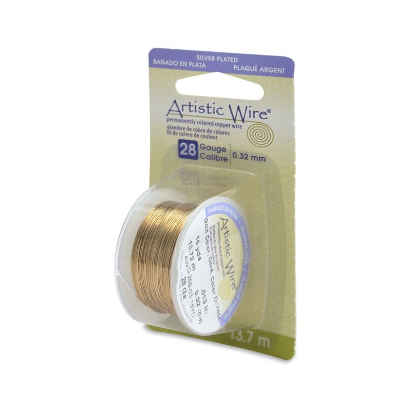ARTISTIC WIRE, 28 GAUGE (0.32MM), GOLD. SOLD PER PACK OF 15YD.