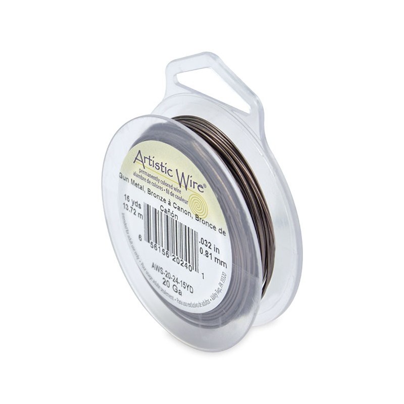 ARTISTIC WIRE, 20 GAUGE (0.81MM), ANTIQUE BRASS. SOLD PER PACK OF 15YD.