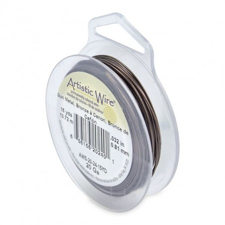 ARTISTIC WIRE, 20 GAUGE (0.81MM), ANTIQUE BRASS. SOLD PER PACK OF 15YD.