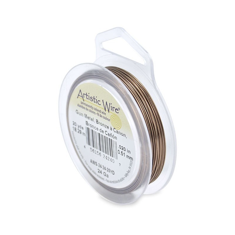 ARTISTIC WIRE, 24 GAUGE (0.51MM), ANTIQUE BRASS. SOLD PER PACK OF 20YD.