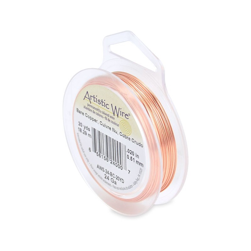 ARTISTIC WIRE, 24 GAUGE (0.51MM), BARE COPPER. SOLD PER PACK OF 20YD.