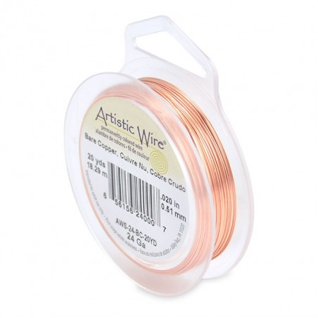 ARTISTIC WIRE, 24 GAUGE (0.51MM), BARE COPPER. SOLD PER PACK OF 20YD.