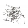 EYEPIN, 25MM LONG, 0.6MM THICKNESS, GUN PLATED BRASS, NICKEL FREE. SOLD PER PACK OF 20GM.