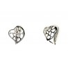BAIL, PINCH TYPE, HEART, 10X16MM, 14MM GRIP LENGTH, RHODIUM PLATED BRASS, NICKEL FREE. SOLD PER PACK OF 6.