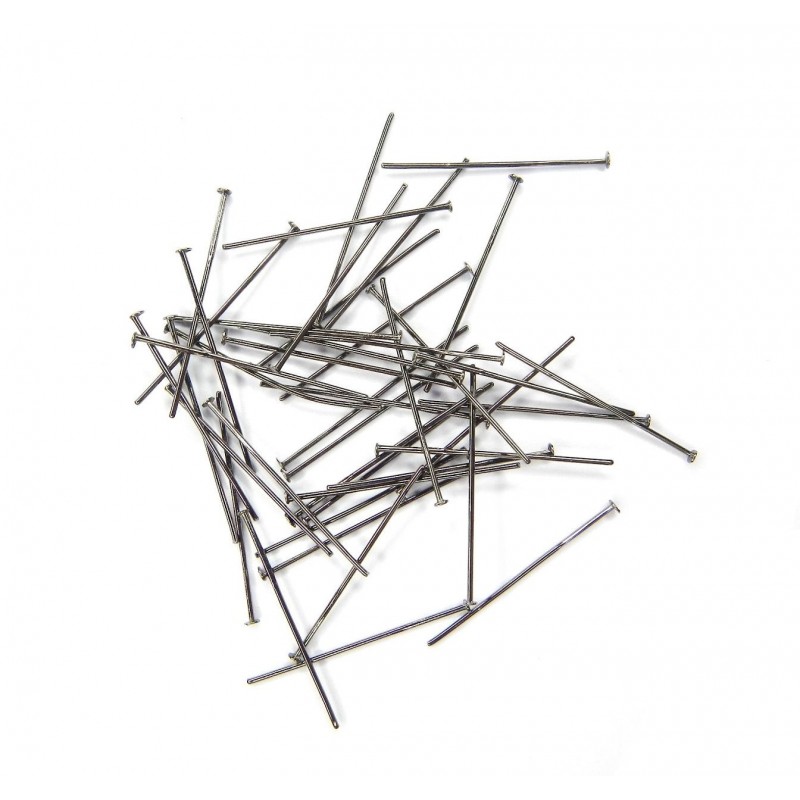 HEADPIN, 0.6MM THICKNESS, GUNMETAL COLOR, NICKEL FREE. SOLD PER PACK OF 20GM.