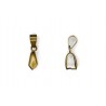 BAIL, PINCH TYPE, 7X20MM, 8MM GRIP LENGTH, ANTIQUE PLATED BRASS, NICKEL FREE. SOLD PER PACK OF 10.