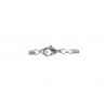 CLASP SET, LOBSTER CLAW 10MM WITH 1MM CORD CRIMP ENDS, RHODIUM PLATED BRASS. SOLD PER PACK OF 10.