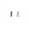 BAIL, PINCH TYPE, 4X14MM, 5MM GRIP LENGTH, ANTIQUE PLATED BRASS, NICKEL FREE. SOLD PER PACK OF 10.
