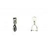 BAIL, PINCH TYPE, 7x15MM, 5MM GRIP LENGTH, RHODIUM PLATED BRASS, NICKEL FREE. SOLD PER PACK OF 10.