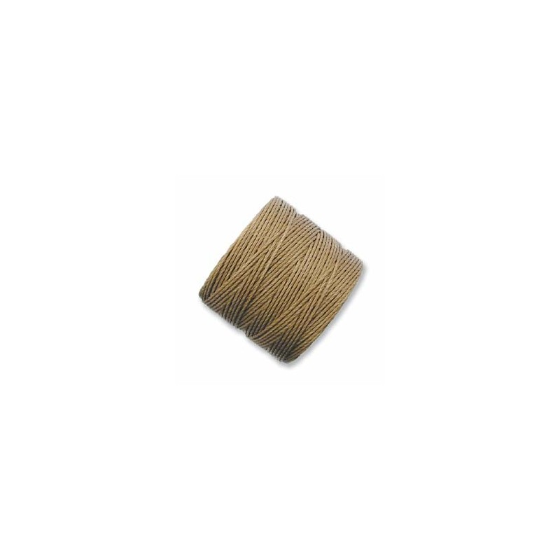 CORD, S-LON, 0.5MM, MEDIUM BROWN. SOLD PER ROLL OF 77YD.