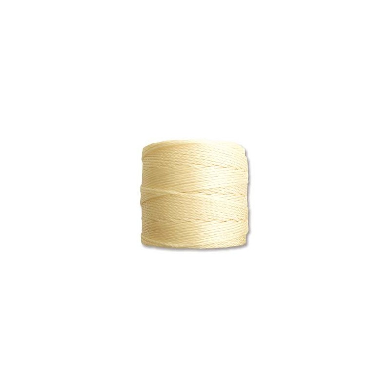CORD, S-LON, 0.5MM, PALE YELLOW. SOLD PER ROLL OF 77YD.