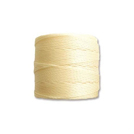 CORD, S-LON, 0.5MM, PALE YELLOW. SOLD PER ROLL OF 77YD.