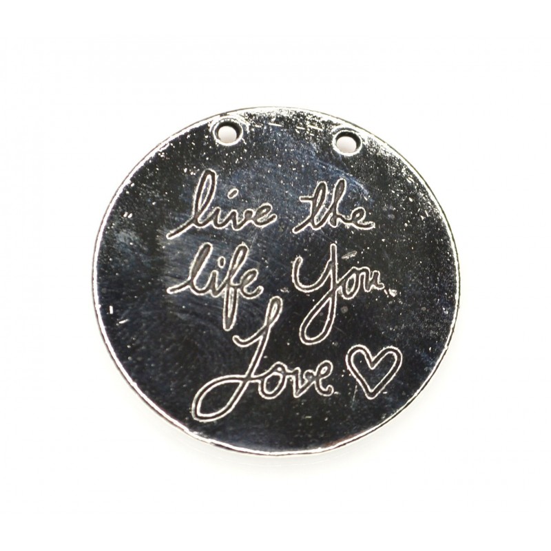 CHARM,ROUND,20MM,ANTIQUE SILVER. SOLD PER PACK OF 6.