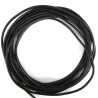 CORD, COWHIDE LEATHER, 3MM, BLACK. SOLD PER PACK OF 5YD.