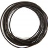 CORD, COWHIDE LEATHER, 3MM, DARK BROWN. SOLD PER PACK OF 5YD.