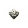 CHARM,HEART,17X19MM,ANTIQUE SILVER. SOLD PER PACK OF 5.