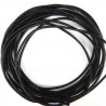 CORD, COWHIDE LEATHER, 2.5MM, BLACK. SOLD PER PACK OF 5YD.