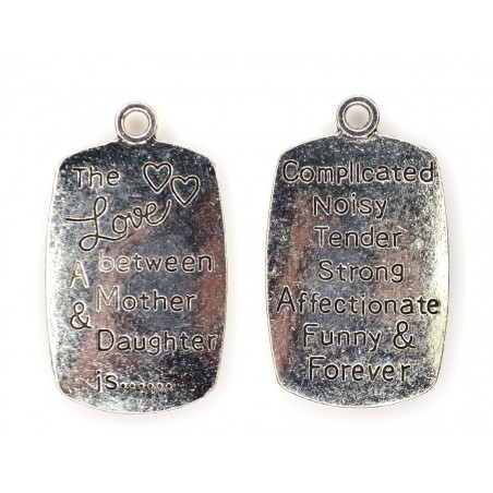 CHARM,RECTANGLE,20X34MM,ANTIQUE SILVER. SOLD PER PACK OF 3.