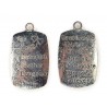 CHARM,RECTANGLE,20X34MM,ANTIQUE SILVER. SOLD PER PACK OF 3.