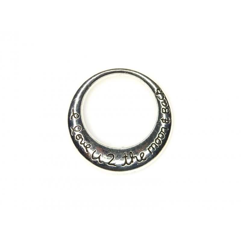 CHARM,MOON,30MM,ANTIQUE SILVER. SOLD PER PACK OF 4.