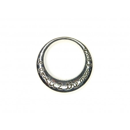 CHARM,MOON,30MM,ANTIQUE SILVER. SOLD PER PACK OF 4.