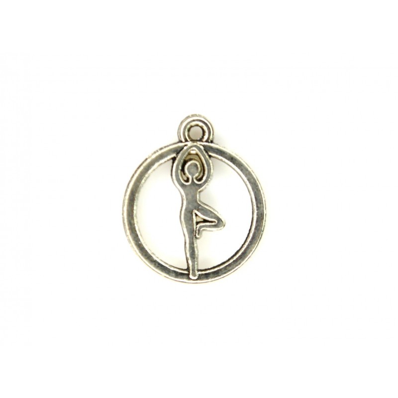 CHARM,DANCER,17X19MM,ANTIQUE SILVER. SOLD PER PACK OF 10.