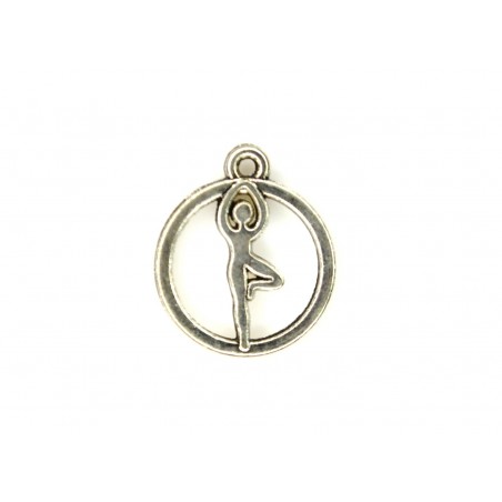 CHARM,DANCER,17X19MM,ANTIQUE SILVER. SOLD PER PACK OF 10.