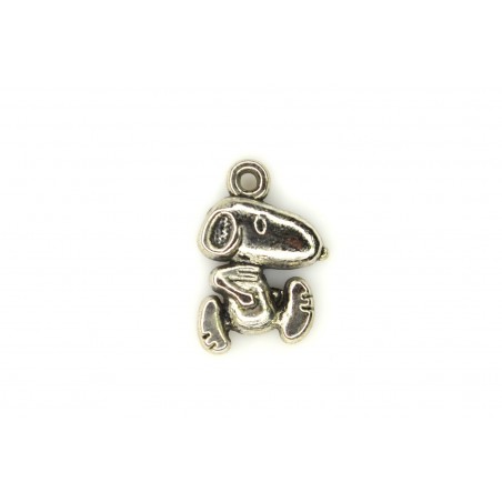 CHARM,SNOOPY,12X17MM,ANTIQUE SILVER. SOLD PER PACK OF 25.