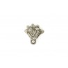 CHARM,LOVE,13X14MM,RHODIUM PALTED. SOLD PER PACK OF 10.