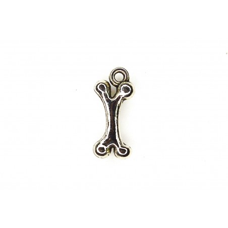 CHARM,BONE,9X19MM,ANTIQUE SILVER. SOLD PER PACK OF 25.
