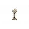 CHARM,BONE,9X19MM,ANTIQUE SILVER. SOLD PER PACK OF 25.