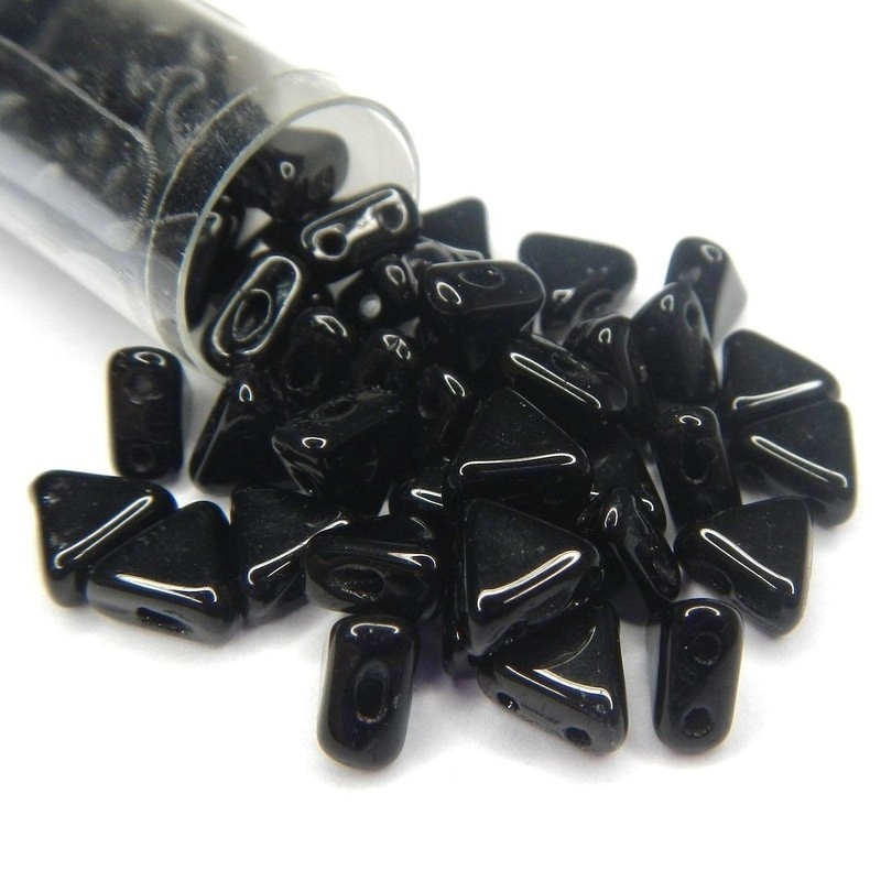 KHEOPS PAR PUCA, 6MM, 2-HOLE, JET. SOLD PER TUBE OF 9GM.