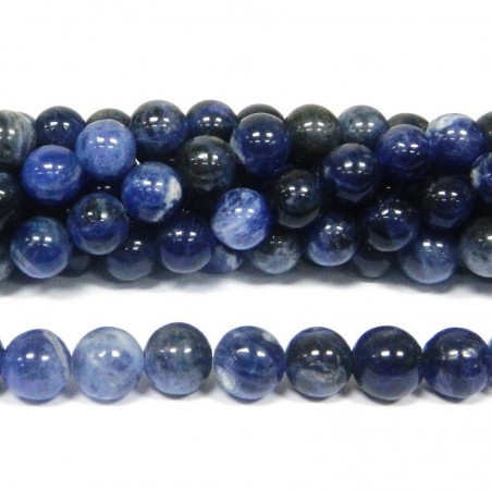 BEAD, SODALITE, 8MM, ROUND. SOLD PER STRAND OF 16 INCH.