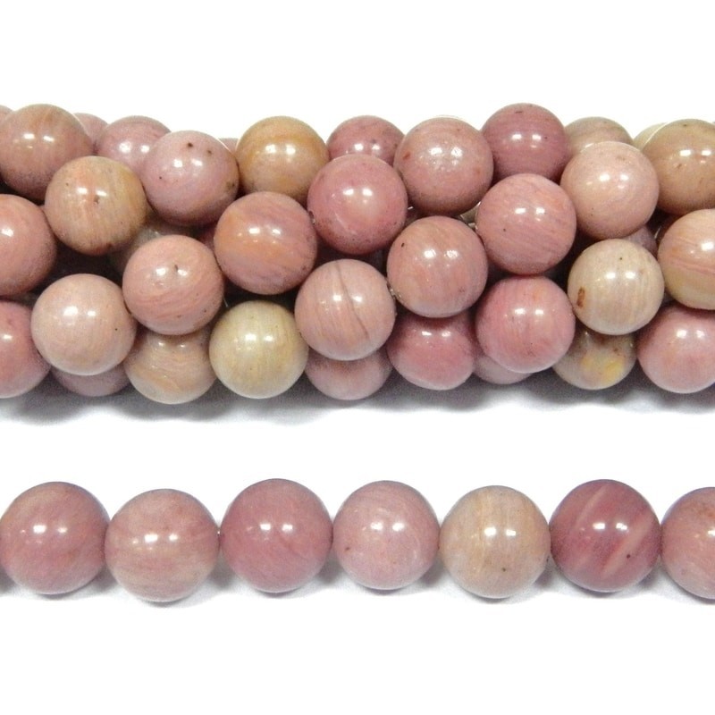 BEAD, CHINESE RHODONITE, 8MM, ROUND. SOLD PER STRAND OF 16 INCH.