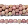 BEAD, CHINESE RHODONITE, 8MM, ROUND. SOLD PER STRAND OF 16 INCH.