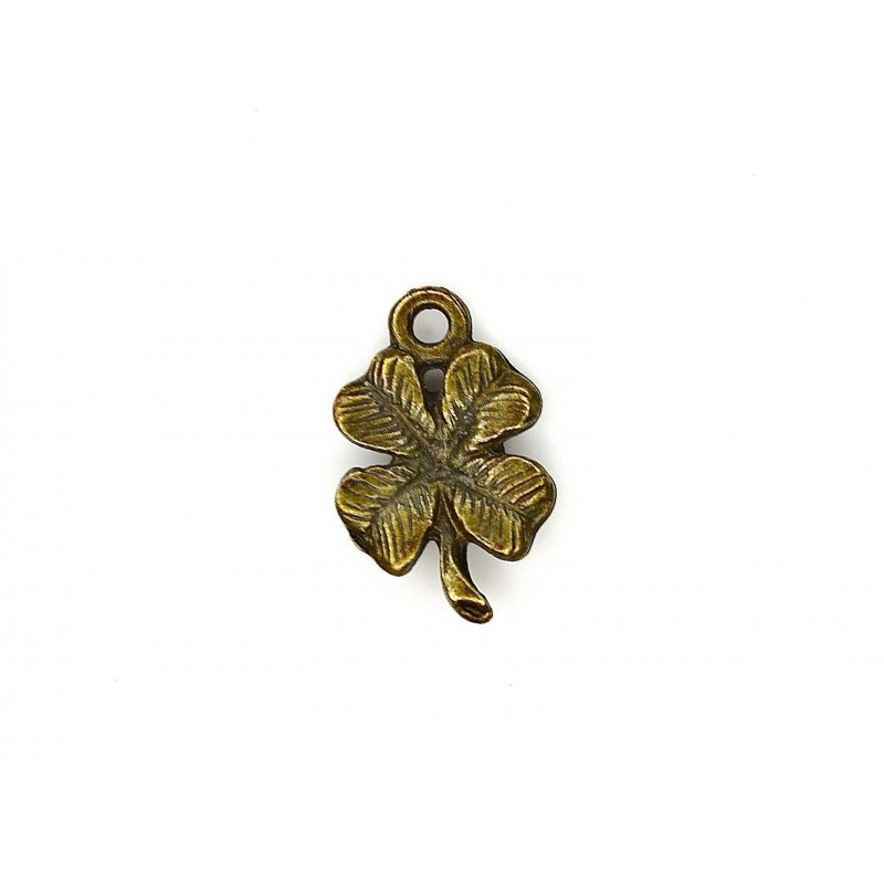 CHARM,CLOVERLEAF,11X17MM,ANTIQUE BRASS. SOLD PER PACK OF 10.