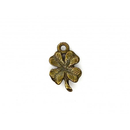 CHARM,CLOVERLEAF,11X17MM,ANTIQUE BRASS. SOLD PER PACK OF 10.