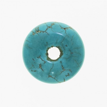 BEAD, TURQUOISE (DYED/STABILISED), 25MM, DONUT. SOLD INDIVIDUALLY.