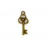 CHARM,3D KEY,10X23MM,ANTIQUE BRASS. SOLD PER PACK OF 10.