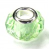 LARGEHOLE BEADS, CRYSTAL, 10X14MM, FACETED, PERIDOT. SOLD PER PACK OF 6.
