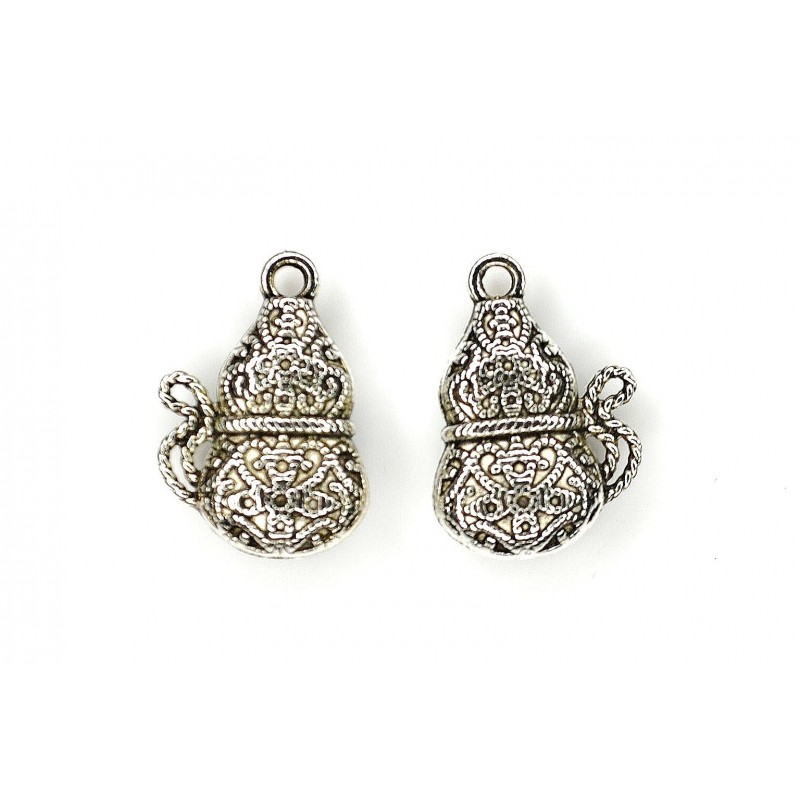 CHARM,BOTTLEGUARD,16x21MM,ANTIQUE SILVER. SOLD PER PACK OF 6.